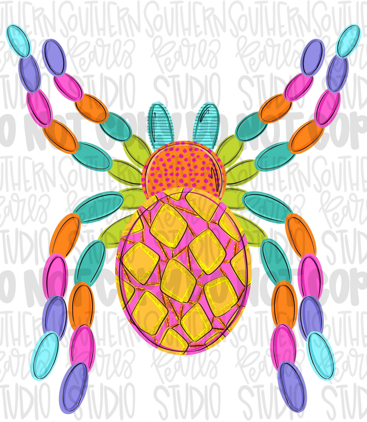 Colorful spider png design Halloween png design Sublimation Design (Digital Download)