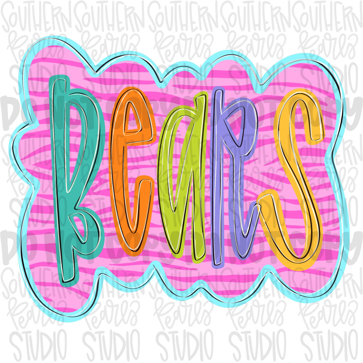 Colorful zebra cloud design Mascot | bears | Sublimation Design | Digital Download | Women’s, Kids Shirt PNG