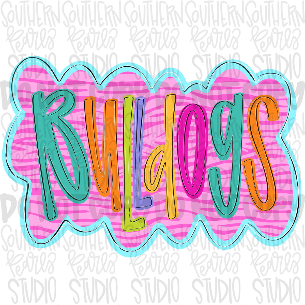 Colorful zebra cloud design Mascot | bulldogs | Sublimation Design | Digital Download | Women’s, Kids Shirt PNG
