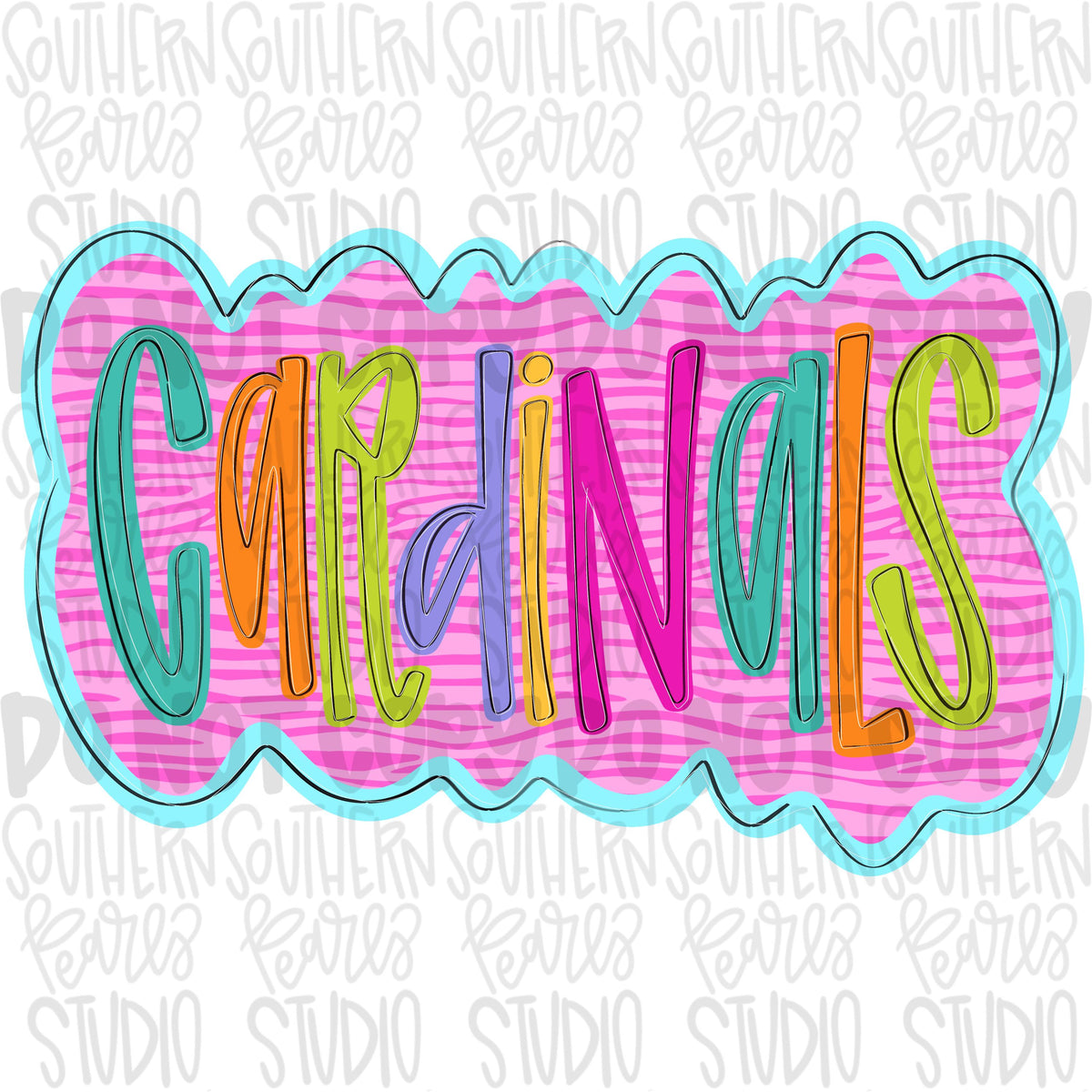 Colorful zebra cloud design Mascot | cardinals | Sublimation Design | Digital Download | Women’s, Kids Shirt PNG