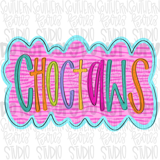Colorful zebra cloud design Mascot | choctaws | Sublimation Design | Digital Download | Women’s, Kids Shirt PNG