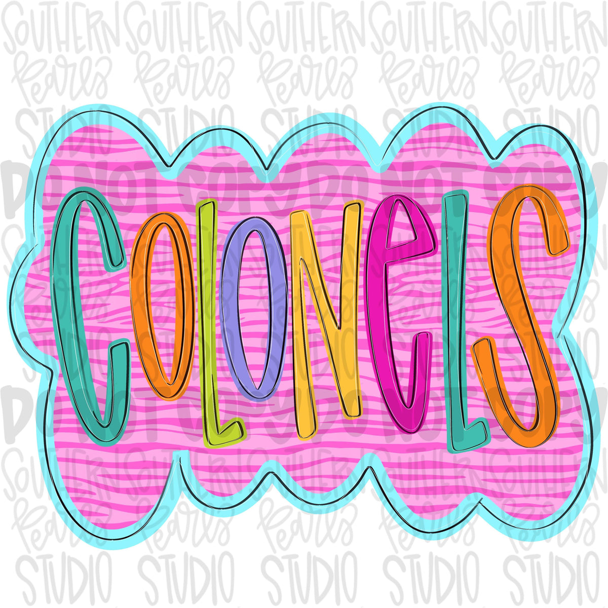 Colorful zebra cloud design Mascot | colonels | Sublimation Design | Digital Download | Women’s, Kids Shirt PNG