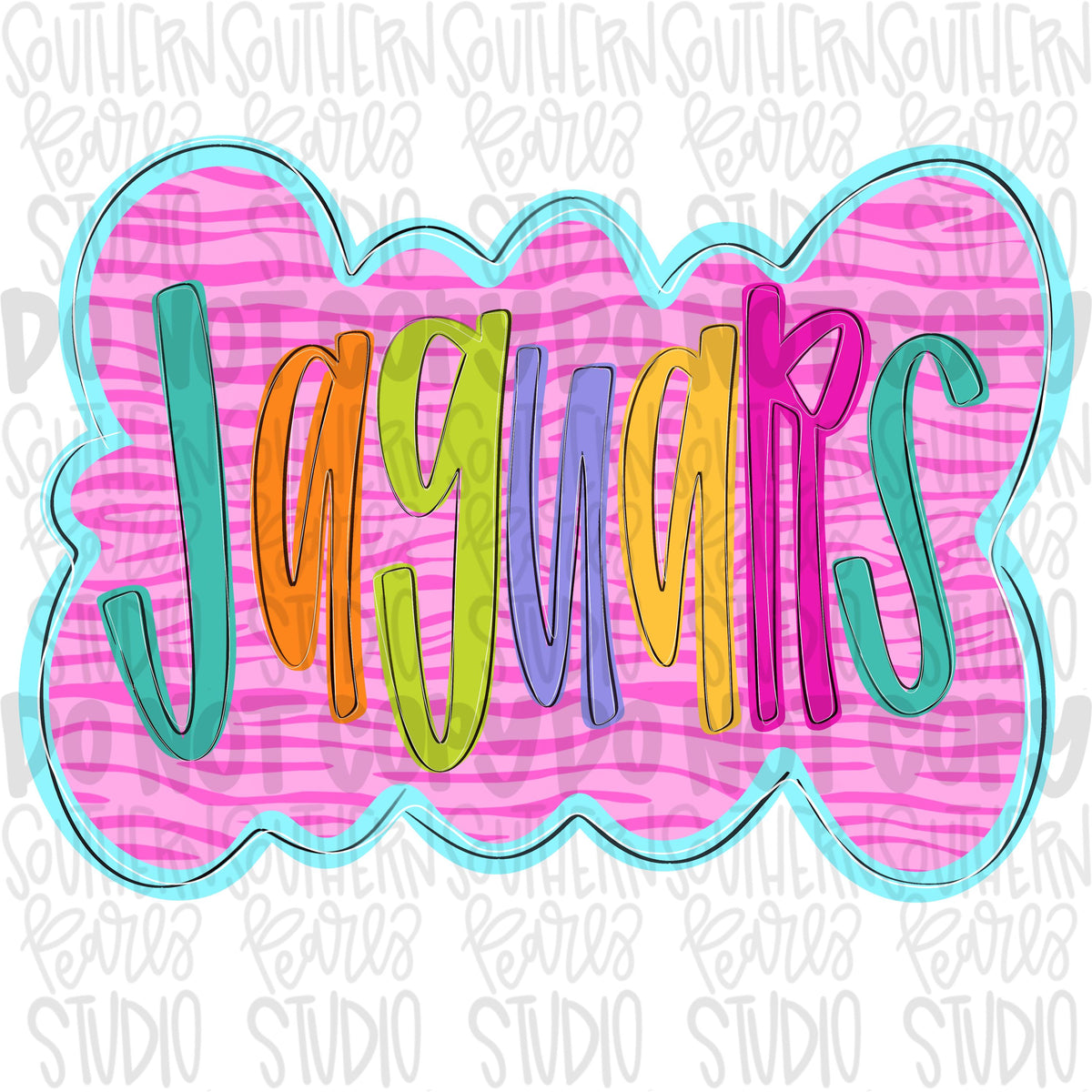 Colorful zebra cloud design Mascot | jaguars | Sublimation Design | Digital Download | Women’s, Kids Shirt PNG