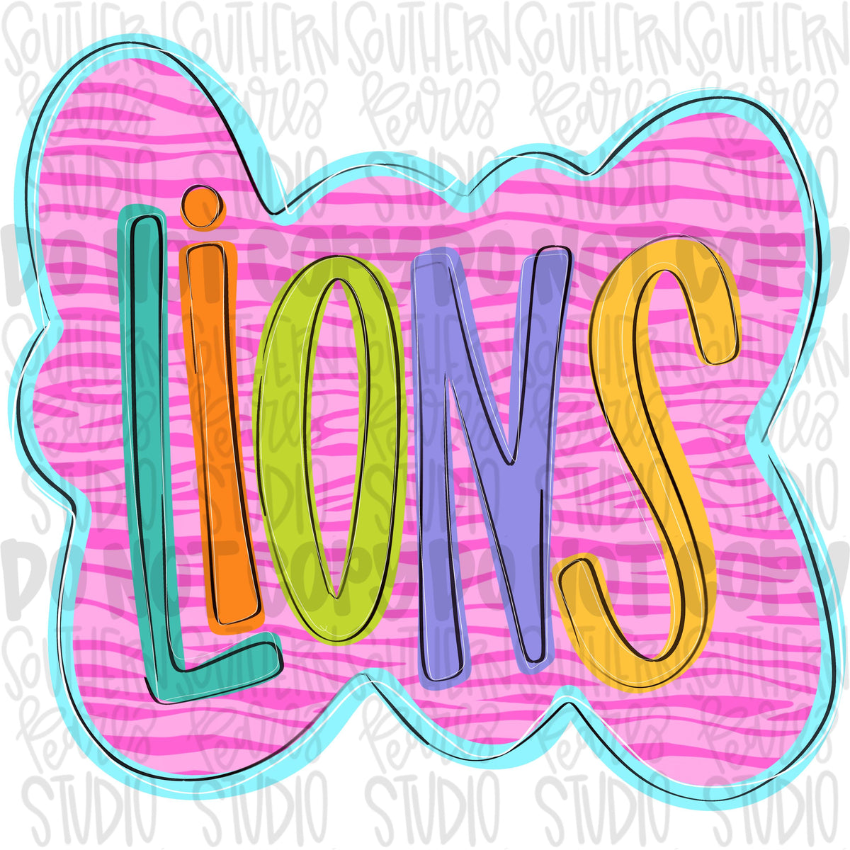 Colorful zebra cloud design Mascot | lions | Sublimation Design | Digital Download | Women’s, Kids Shirt PNG
