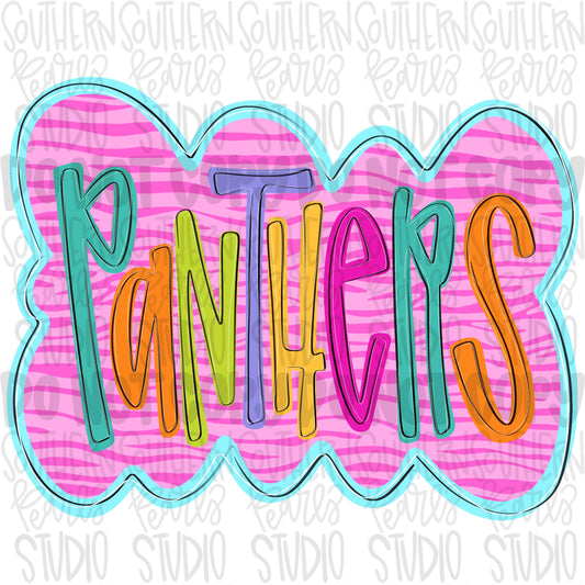 Colorful zebra cloud design Mascot | panthers | Sublimation Design | Digital Download | Women’s, Kids Shirt PNG