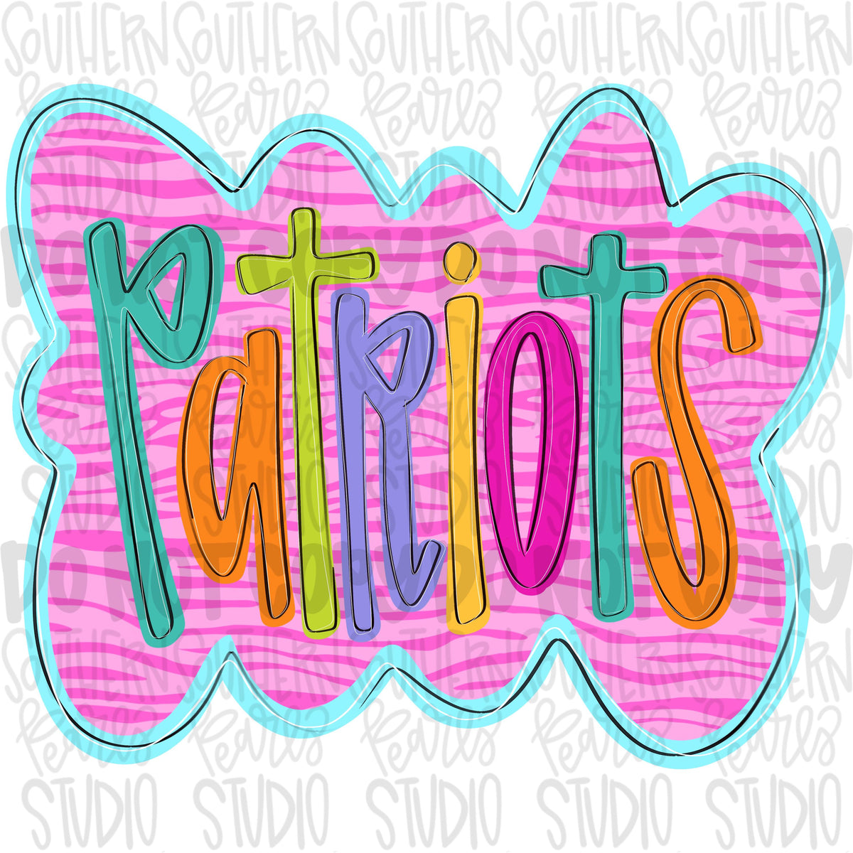 Colorful zebra cloud design Mascot | patriots | Sublimation Design | Digital Download | Women’s, Kids Shirt PNG
