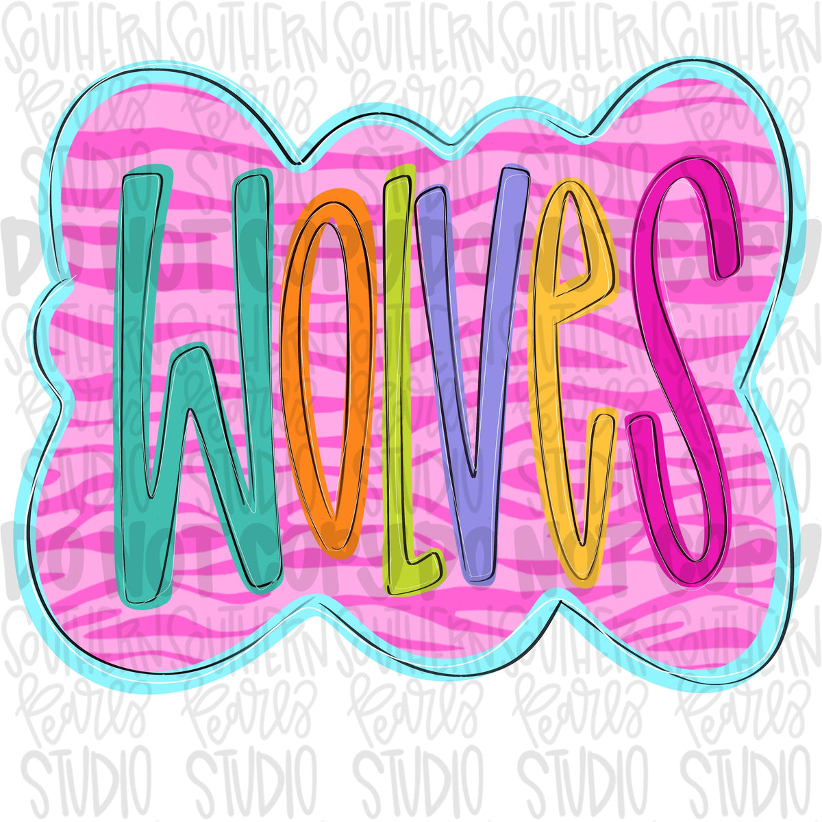 Colorful zebra cloud design Mascot | wolves | Sublimation Design | Digital Download | Women’s, Kids Shirt PNG