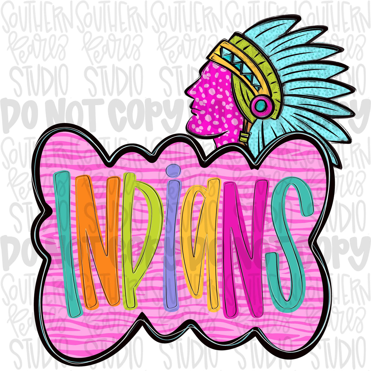 Colorful zebra cloud design with Mascot | Indians | Sublimation Design | Digital Download | Women’s, Kids Shirt PNG