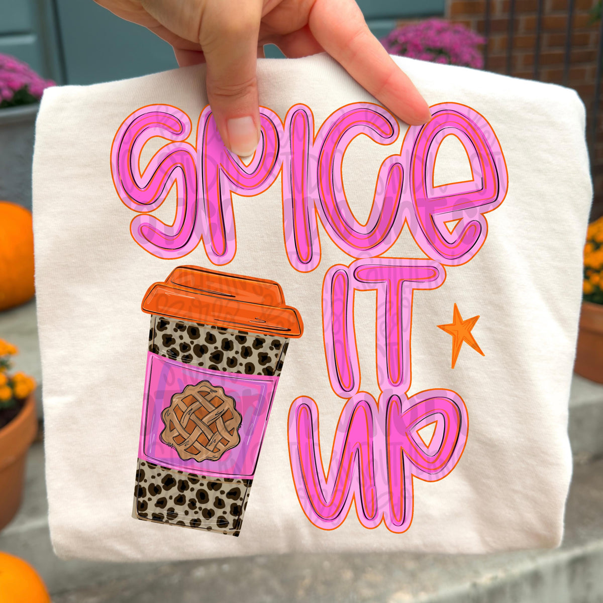 Spice it up pumpkin spice latte png design | fall png design | Sublimation Design | Digital Download | Women’s, Kids Shirt PNG