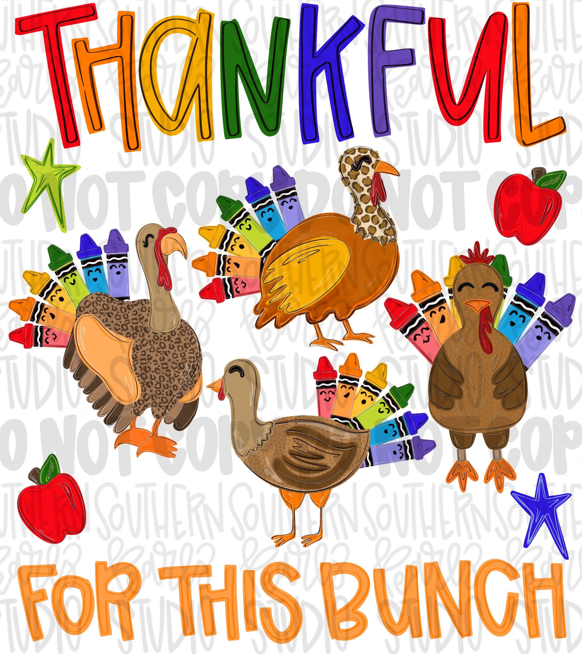 Thankful for this bunch png design | turkeys with crayons png fall teacher png | Sublimation Design | Digital Download | Womens Kids PNG