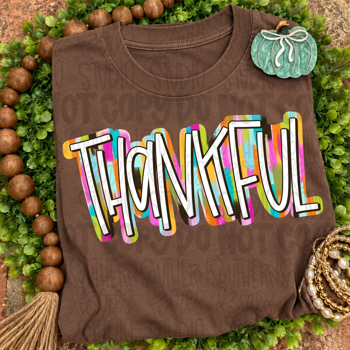 Thankful brushstroke colorful png design | fall png | Sublimation Design | Digital Download | Womens Kids PNG