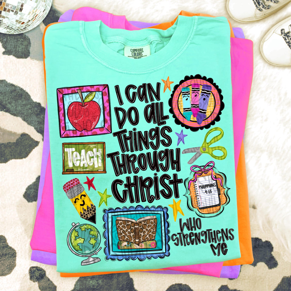 I can do all things through Christ who strengthens me teacher png design, occupations | Bible verse | Digital Download | Womens png design