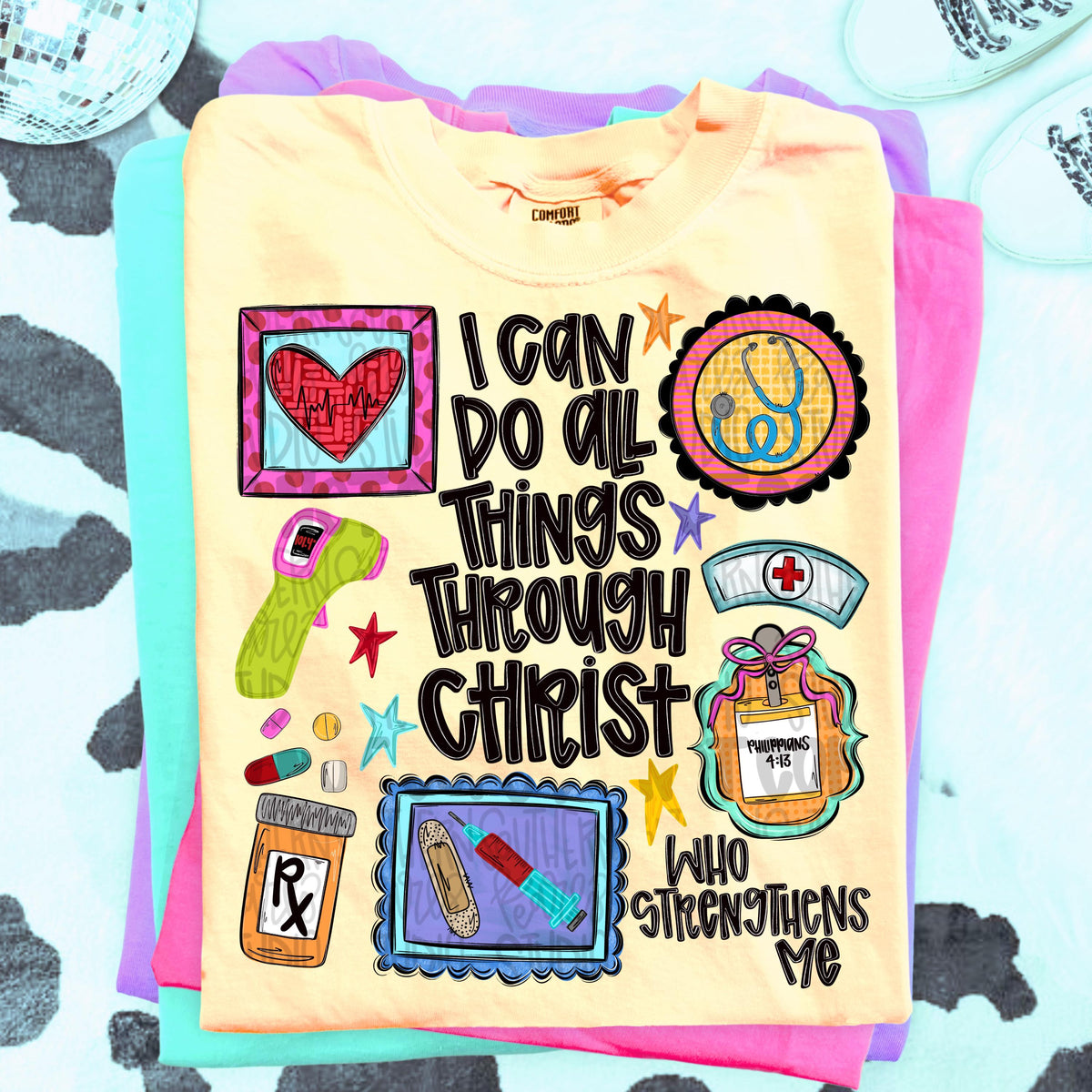 I can do all things through Christ who strengthens me nurse png design, occupations | Bible verse | Digital Download | Womens png design