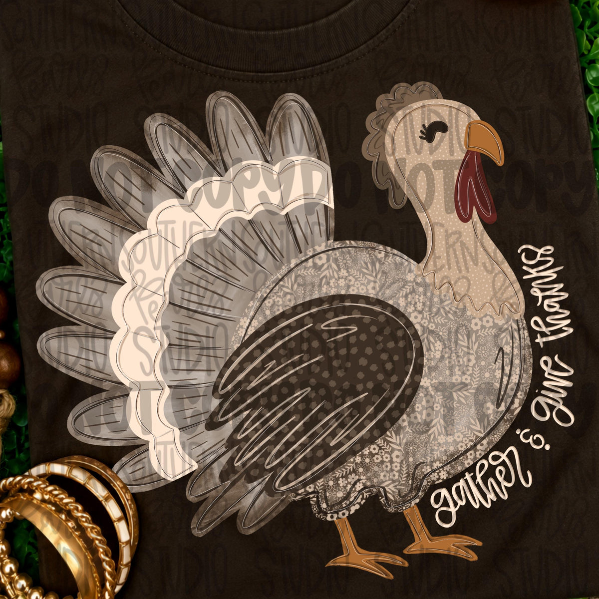Gather and Give thanks Turkey png design | fall png | Sublimation Design | Digital Download | Womens Kids PNG