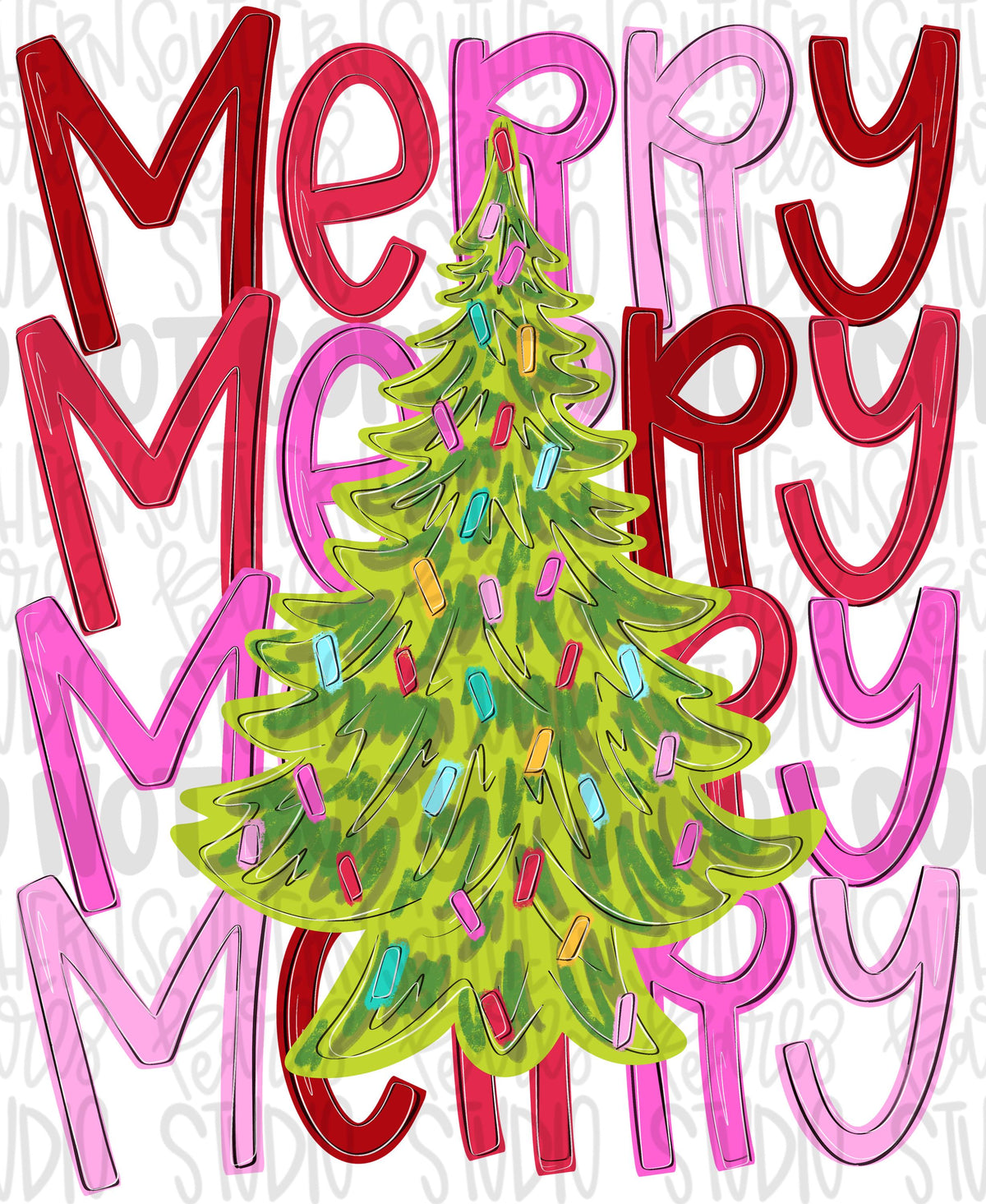 Merry merry merry merry with vintage Christmas tree png design | Christmas png | Sublimation Design | Digital Download | Womens Kids PNG