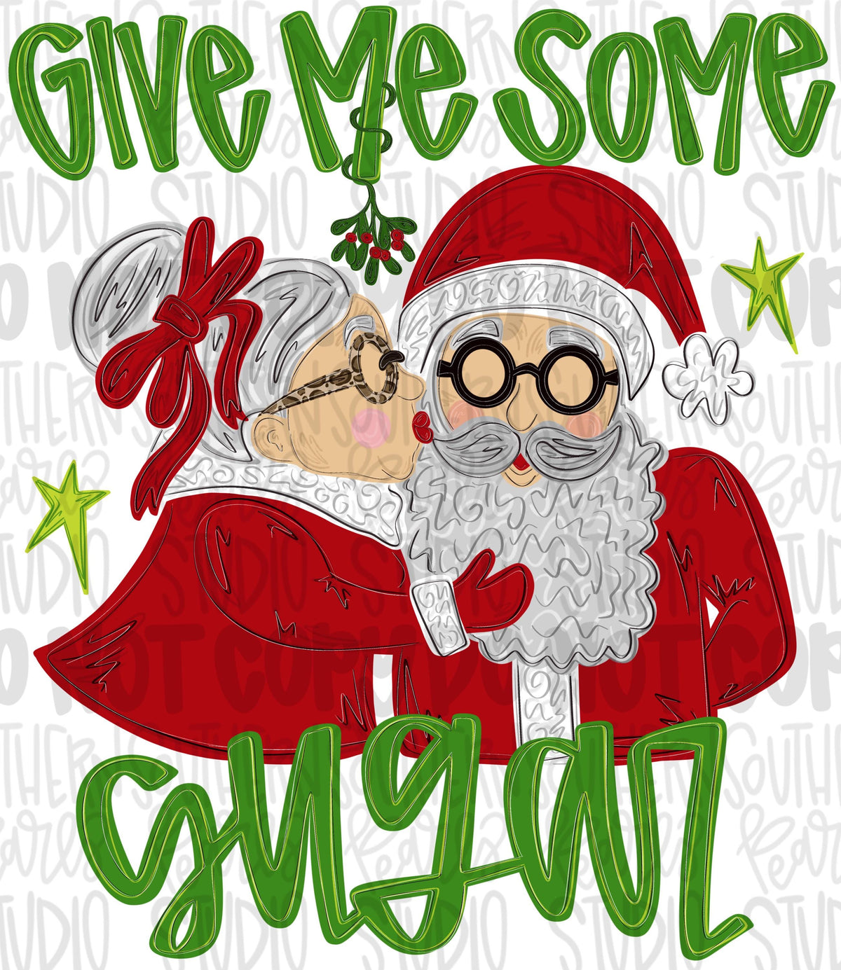 Give me some sugar Mrs clause kissing santa png design | Christmas png | Sublimation Design | Digital Download | Womens, Kids Shirt PNG