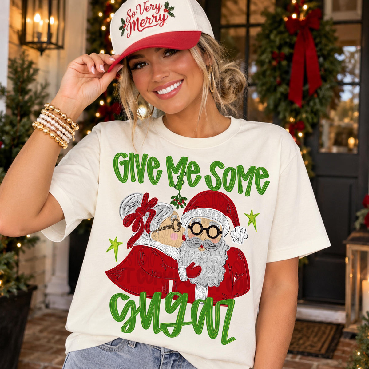 Give me some sugar Mrs clause kissing santa png design | Christmas png | Sublimation Design | Digital Download | Womens, Kids Shirt PNG