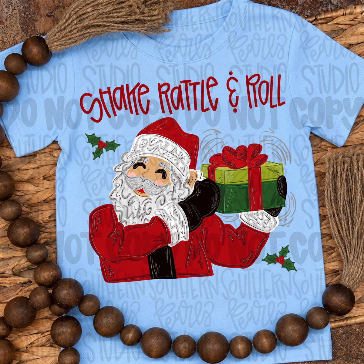 Shake rattle and roll Santa shaking present png design | Christmas png | Sublimation Design | Digital Download | Womens, Kids Shirt PNG