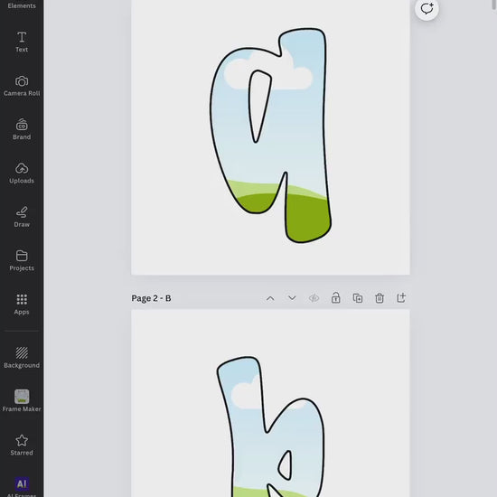Canva Frame Template Phoebe Alphabet | Fill your own font | Sublimation Design | Digital Download | Women’s, Kids Shirt PNG
