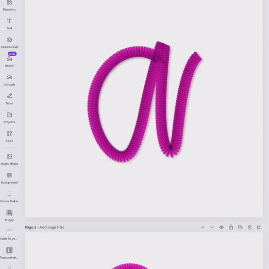 Canva Template LOWERCASE faux embroidered alpha | Sublimation Design | Digital Download | Women’s, Kids Shirt PNG