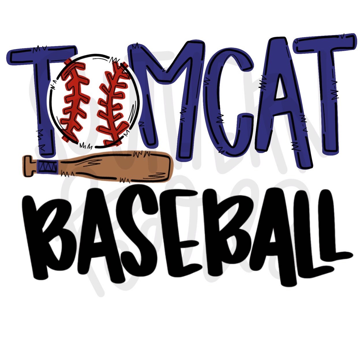 Tomcat Baseball | Sublimation Design | Digital Download | Women’s, Kids Shirt PNG