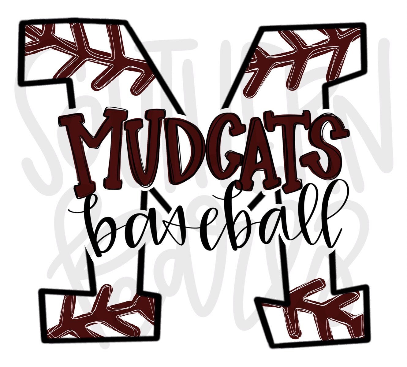 Mudcats Baseball | Sublimation Design | Digital Download | Women’s, Kids Shirt PNG