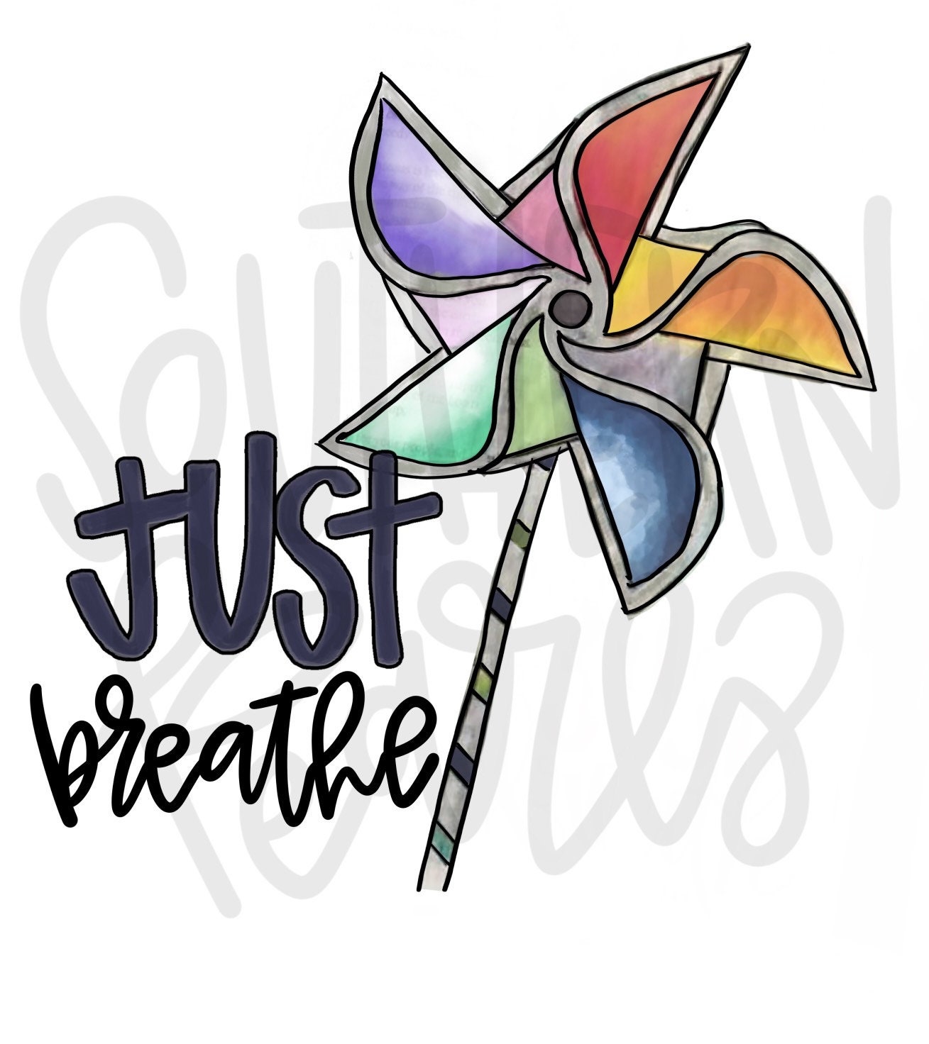 Just Breathe | Sublimation Design | Digital Download | Women’s, Kids Shirt PNG