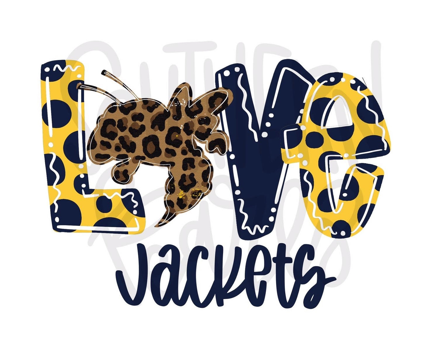 LOVE Jackets Navy & Yellow | Sublimation Design | Digital Download | Women’s, Kids Shirt PNG