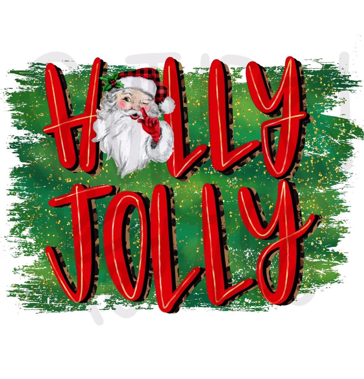 Holly Jolly Santa | Sublimation Design | Digital Download | Women’s, Kids Shirt PNG