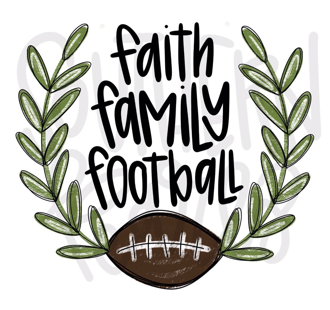 Faith Family Football | Sublimation Design | Digital Download | Women’s, Kids Shirt PNG