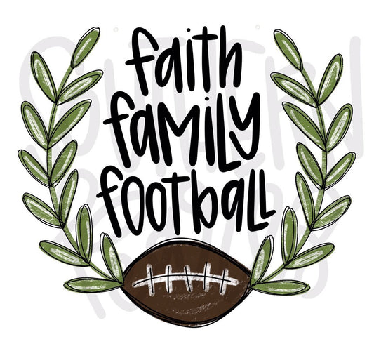 Faith Family Football | Sublimation Design | Digital Download | Women’s, Kids Shirt PNG