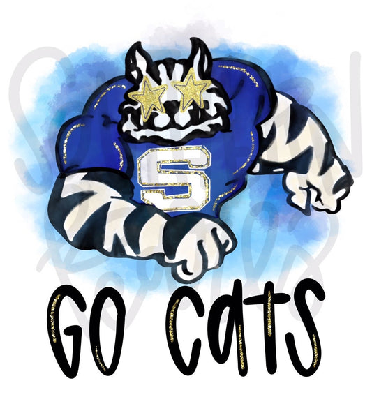 Go cats Preppy Tomcats | Sublimation Design | Digital Download | Women’s, Kids Shirt PNG