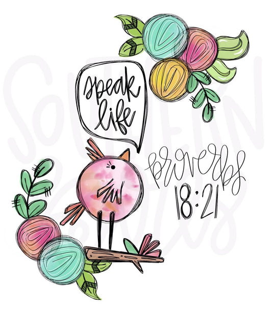 Speak Life | Sublimation Design | Digital Download | Women’s, Kids Shirt PNG