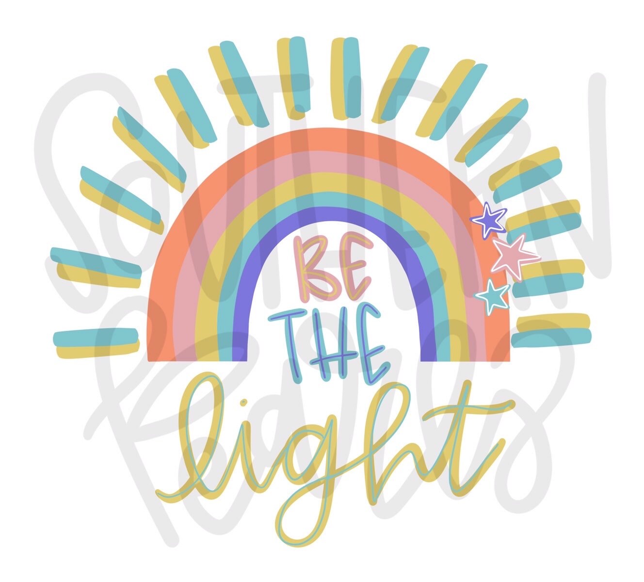 Be The Light Rainbow | Sublimation Design | Digital Download | Women’s, Kids Shirt PNG