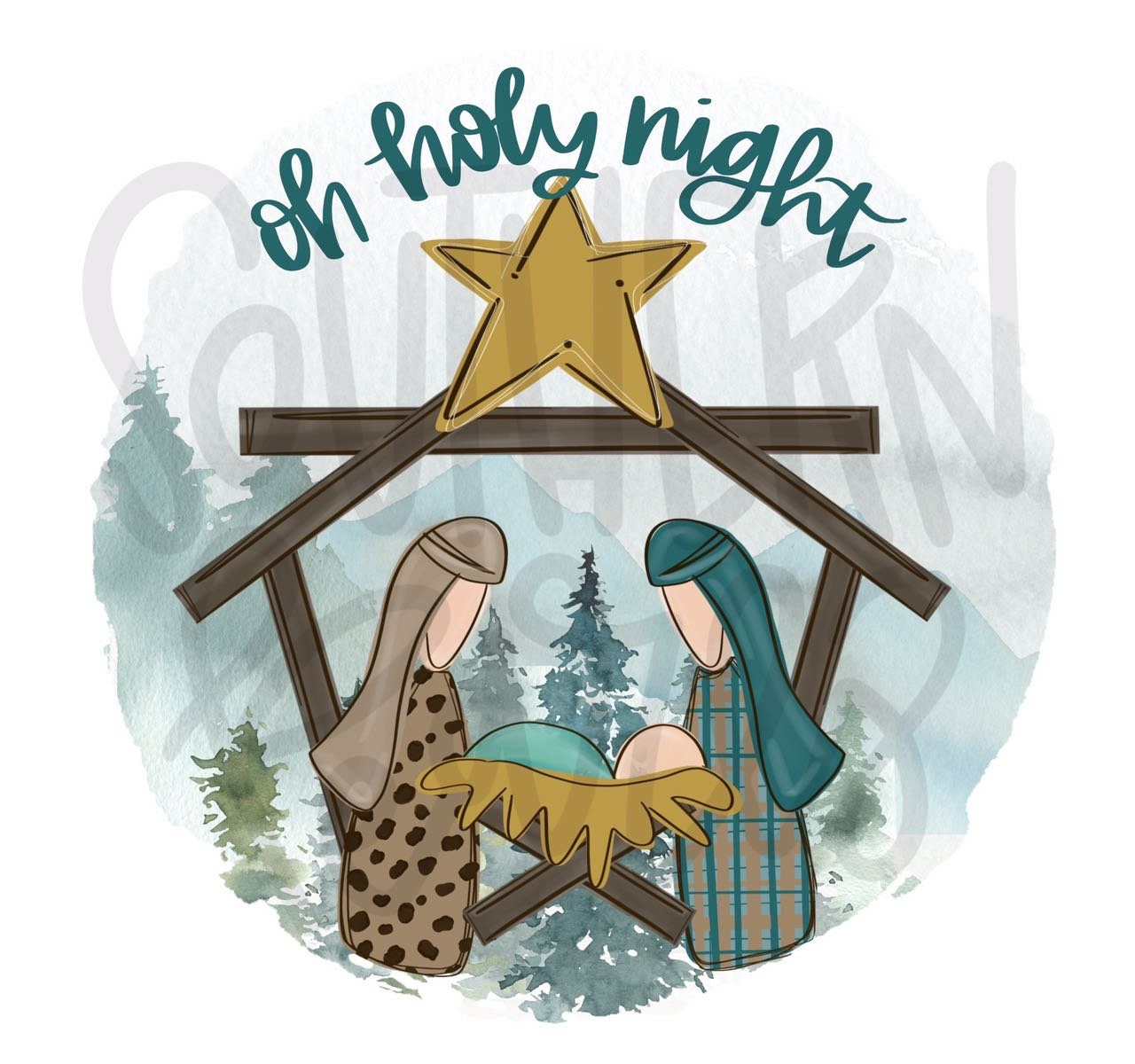 O Holy Night | Sublimation Design | Digital Download | Women’s, Kids Shirt PNG