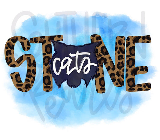 Stone Cats Leopard | Sublimation Design | Digital Download | Women’s, Kids Shirt PNG