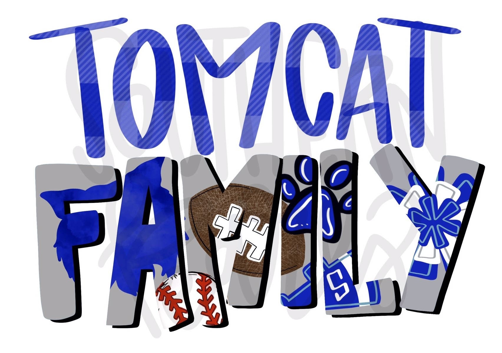 Tomcat Family | Sublimation Design | Digital Download | Women’s, Kids Shirt PNG