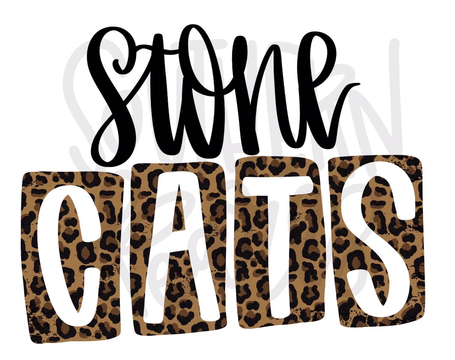 Stone Cats Block Letters | Sublimation Design | Digital Download | Women’s, Kids Shirt PNG