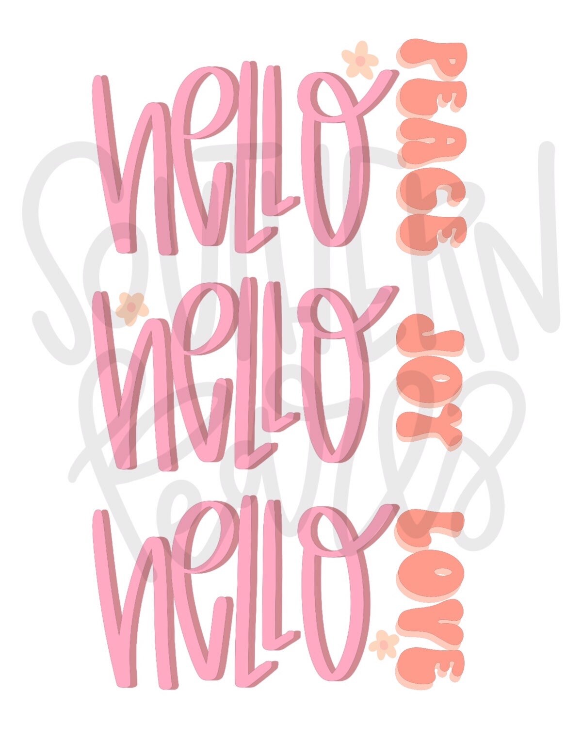 Hello Peace Hello Joy Hello Love | Sublimation Design | Digital Download | Women’s, Kids Shirt PNG