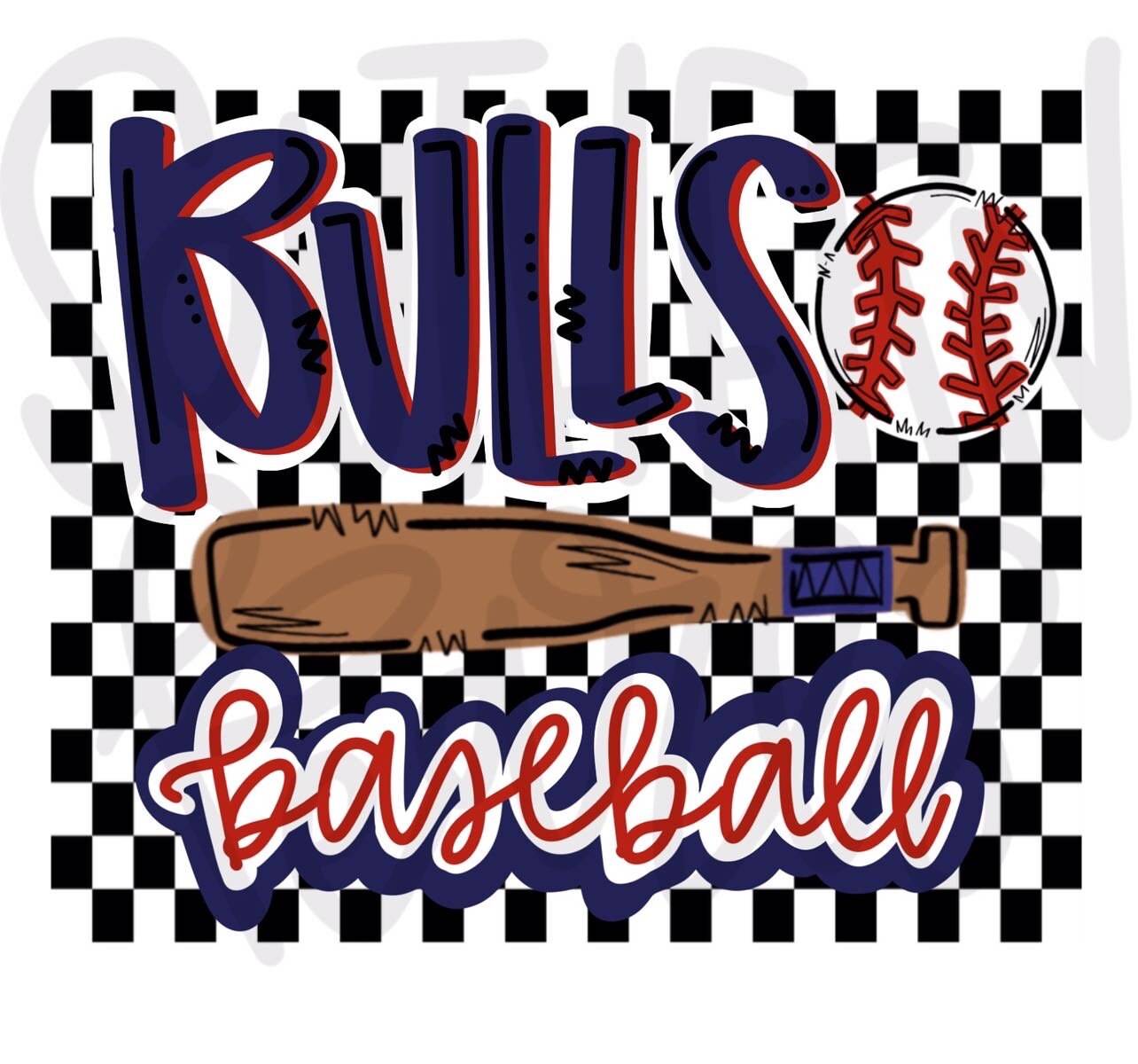 Bulls Baseball | Sublimation Design | Digital Download | Women’s, Kids Shirt PNG