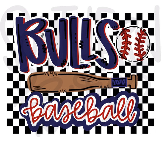 Bulls Baseball | Sublimation Design | Digital Download | Women’s, Kids Shirt PNG