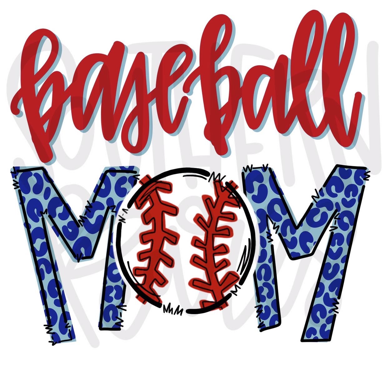 Baseball Mom | Royal and Red | Sublimation Design | Digital Download | Women’s, Kids Shirt PNG