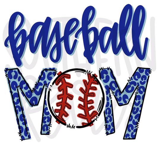 Baseball Mom | Royal | Sublimation Design | Digital Download | Women’s, Kids Shirt PNG