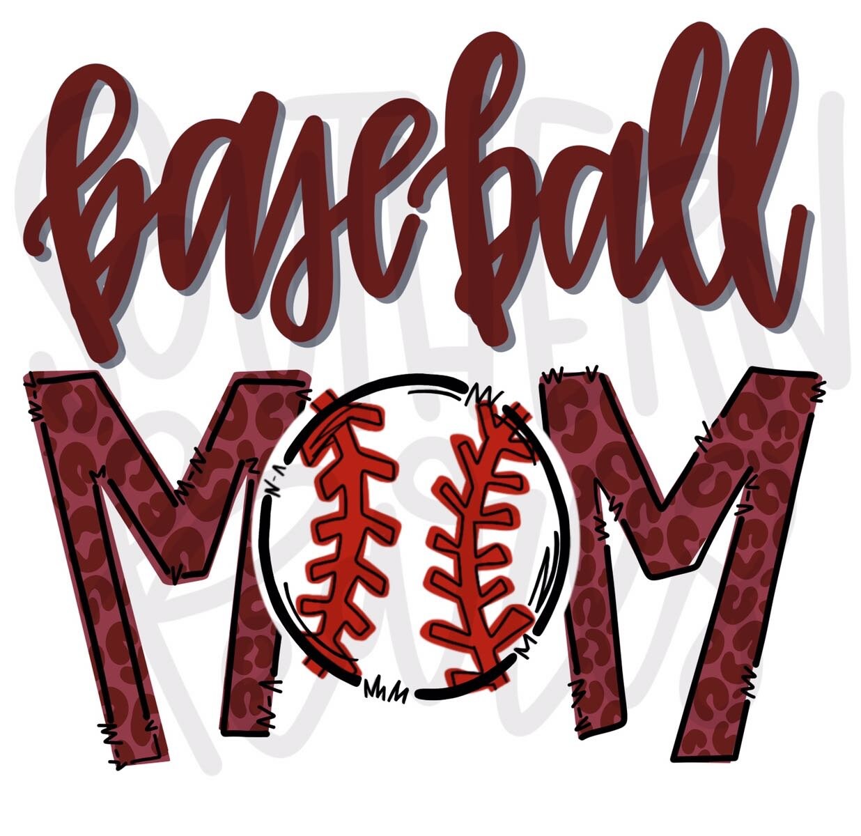 Baseball Mom | Maroon | Sublimation Design | Digital Download | Women’s, Kids Shirt PNG