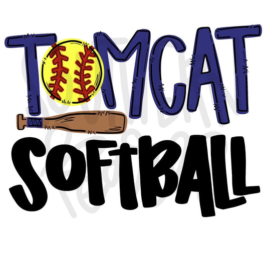 Tomcat Softball | Sublimation Design | Digital Download | Women’s, Kids Shirt PNG