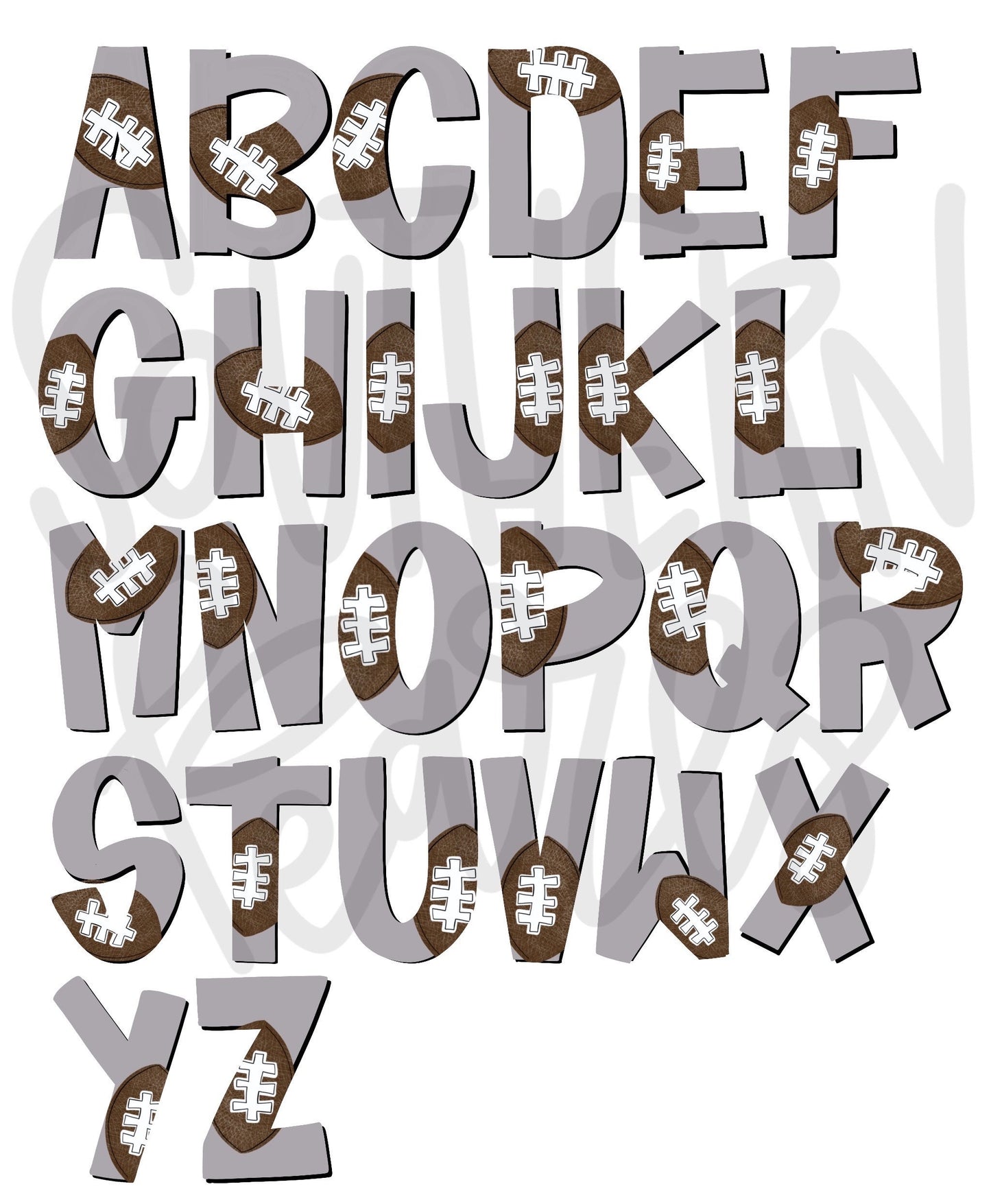 Sports Alphabet Font  | 18 entire alphabets | Sublimation Design | Digital Download | Women’s, Kids Shirt PNG