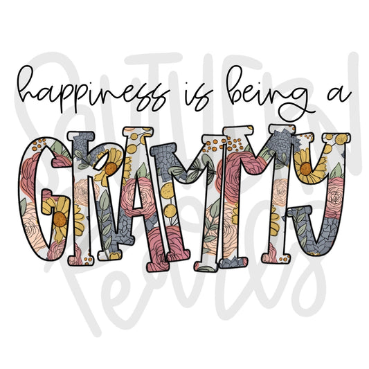 Happiness is being a GRAMMY | Sublimation Design | Digital Download | Women’s, Kids Shirt PNG