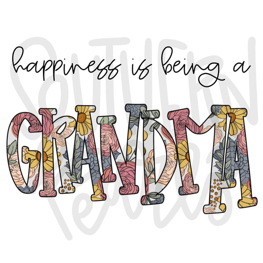 Happiness is being a GRANDMA | Sublimation Design | Digital Download | Women’s, Kids Shirt PNG