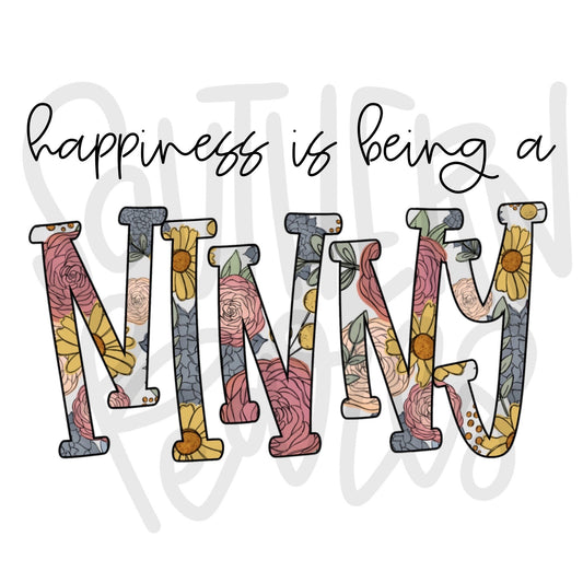 Happiness is being a NINNY | Sublimation Design | Digital Download | Women’s, Kids Shirt PNG