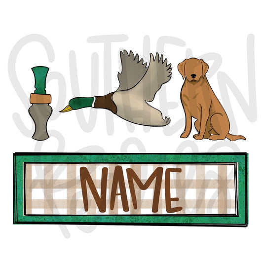 Mallard duck hunting name plate | Sublimation Design | Digital Download | Women’s, Kids Shirt PNG